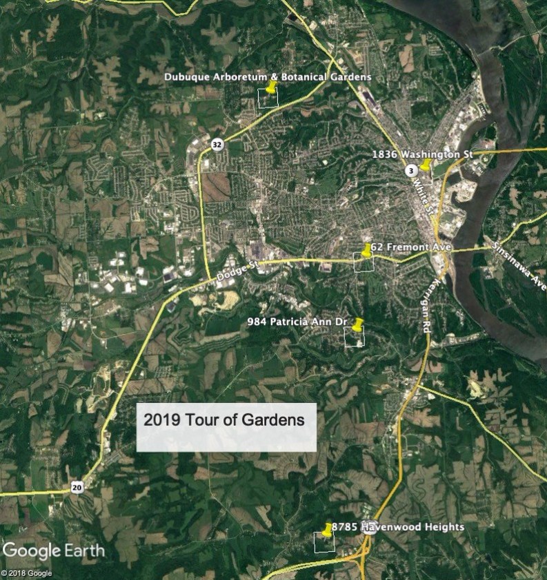 2019 Tour of Gardens Map